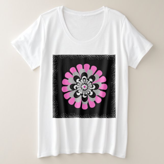 Flower Bloom Blush Plus Size T-Shirt (Design Front)