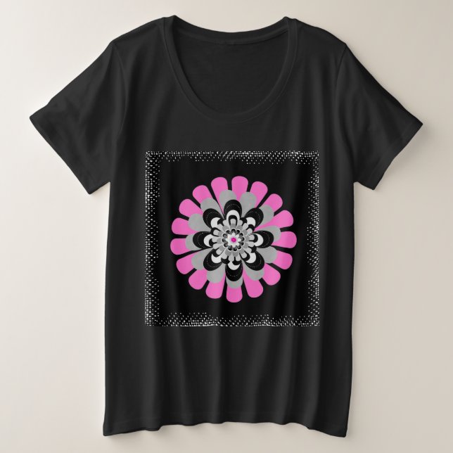 Flower Bloom Blush Plus Size T-Shirt (Design Front)