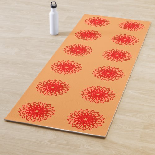 Flower Bloom Geometric Mandala 1 Sided Yoga Mat