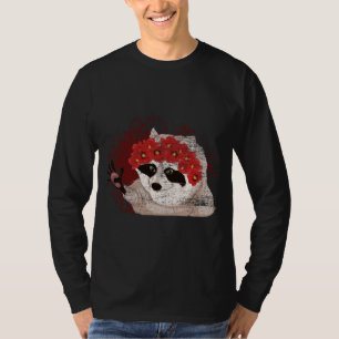 Flower Blossom Forest Animal Trash Panda Floral Ra T-Shirt