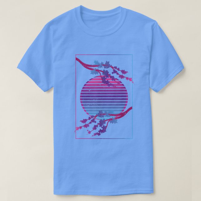 Flower Blossom Japanese Pink Sakura Vaporwave Cher T-Shirt (Design Front)
