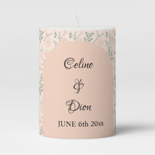 Flower blossom pattern pillar candle