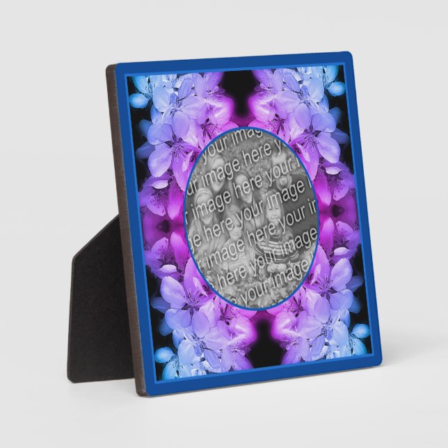 Flower Blossoms Abstract Tinted Add Your Own Photo Plaque (Front)