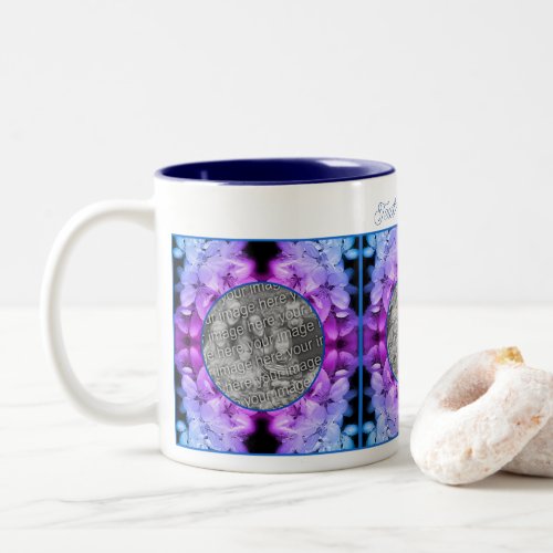Flower Blossoms Abstract Tinted Add Your Photo Two_Tone Coffee Mug