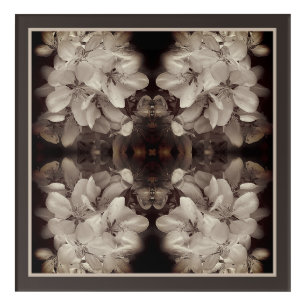 Flower Blossoms Black And White Abstract Vintage Acrylic Print