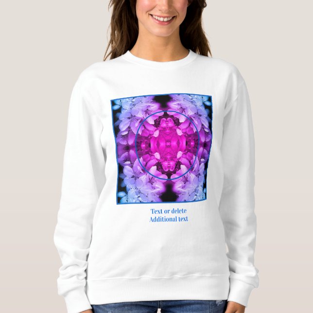Flower Blossoms Frame Tinted Create Your Own Photo Sweatshirt (Front)