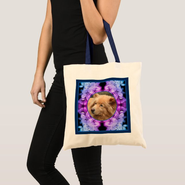 Flower Blossoms Frame Tinted Create Your Own Photo Tote Bag (Front (Product))