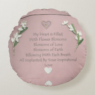 Flower Blossoms Round Pillow