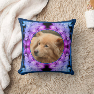 Flower Blossoms Tinted Create Your Own Pet Photo Throw Pillow