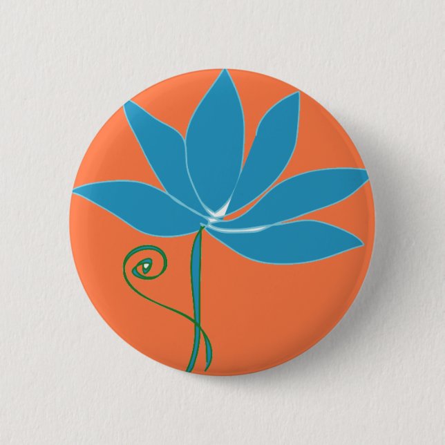 Flower - Blue Lotus Button (Front)