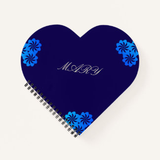 Flower Blue Personalized Notebook