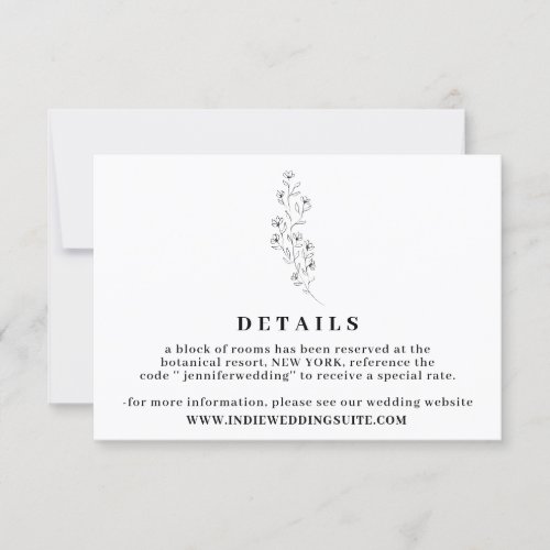 Flower Boho Clear Indie Wedding Details Invitation