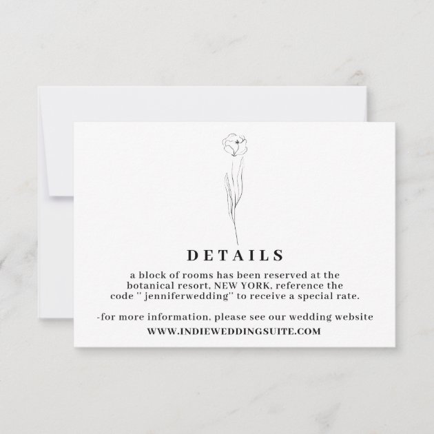 Flower Boho Clear wedding Details botanical Invitation