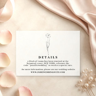 Flower Boho Clear wedding Details botanical Invitation