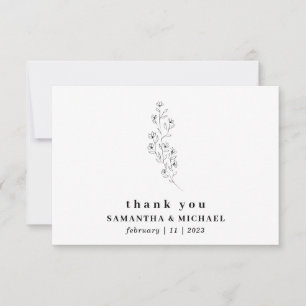 Flower Boho White Clear Indie wedding thank you Invitation