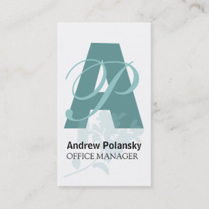 Flower Bold Monogram Business Card