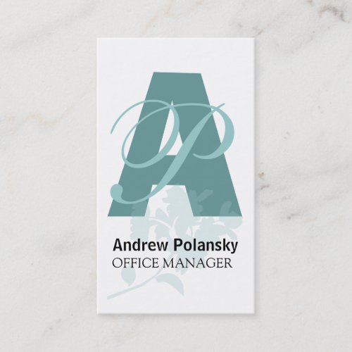 Flower Bold Monogram Business Card
