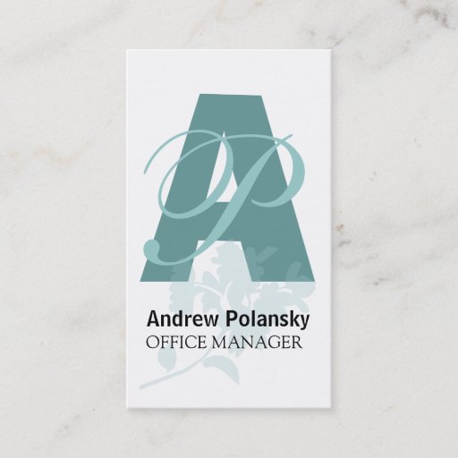 Customizable Flower Bold Monogram Business Card