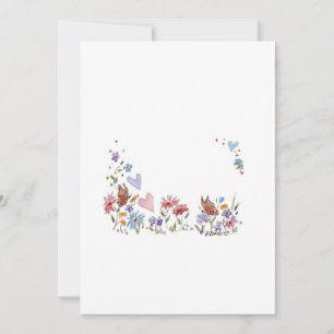 flower border 3 side with butterfly thank you card