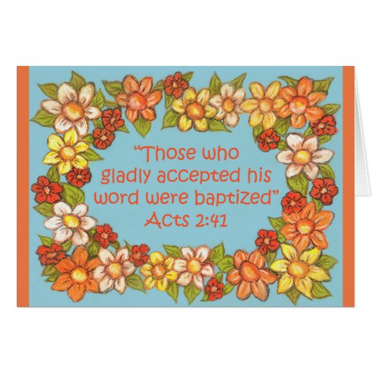 Flower Border~Accepted Word-Baptized~Scripture Cards (Front Horizontal)