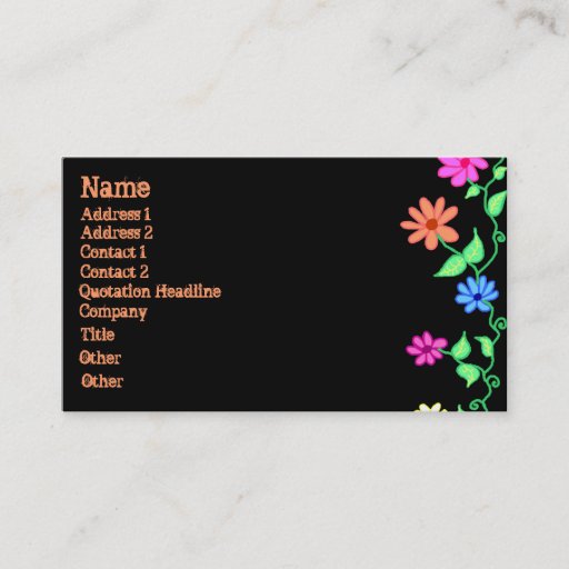 Customizable Flower Border Business Card