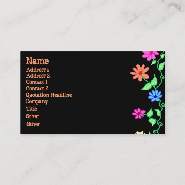 Flower Border Business Card (Front)