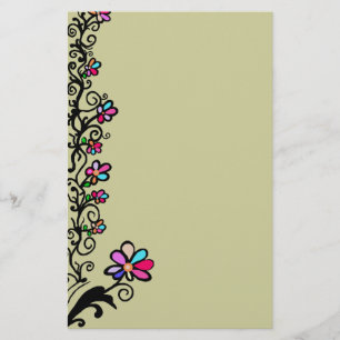 Flower Border Stationery