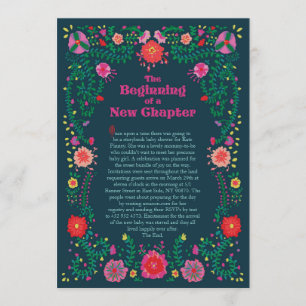 Flower Border Storybook Baby Shower Invitation
