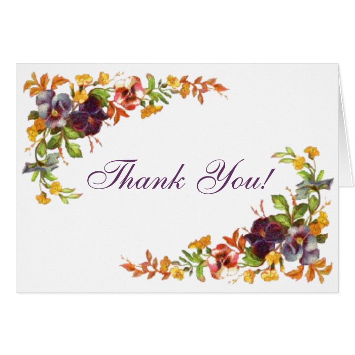 Flower border Thank You Greeting Cards