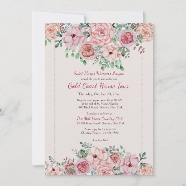 Flower Borders Invitation (Front)