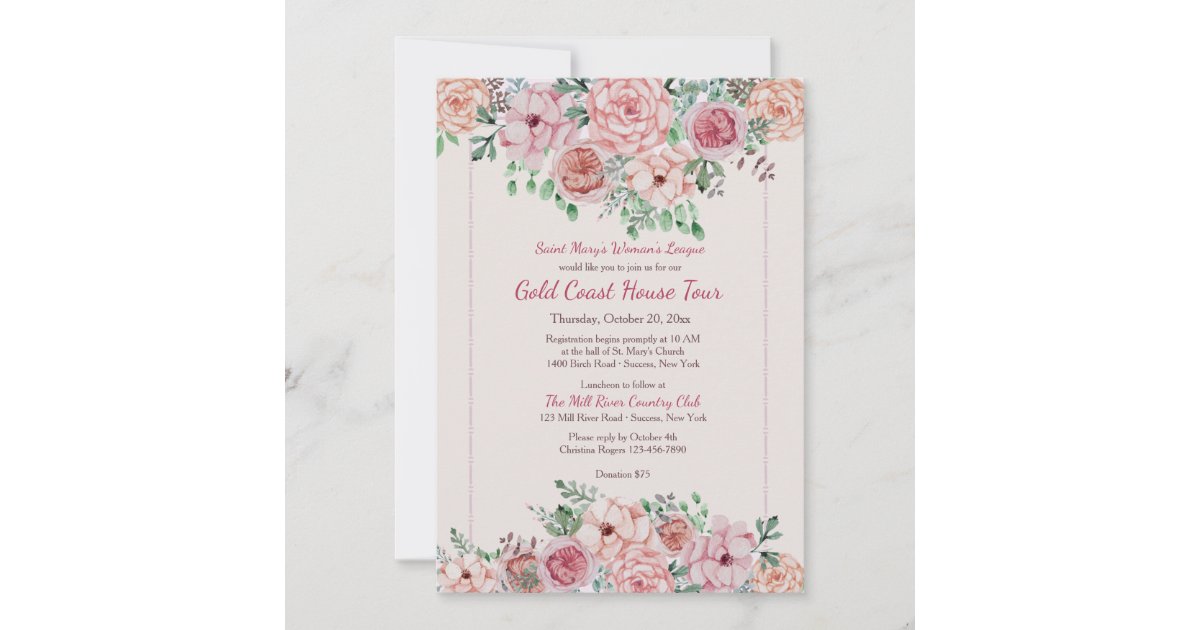 Flower Borders Invitation | Zazzle