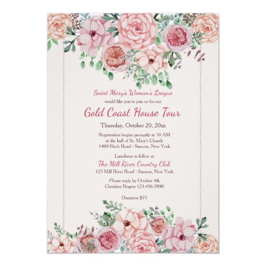 Flower Borders Invitation | Zazzle.com