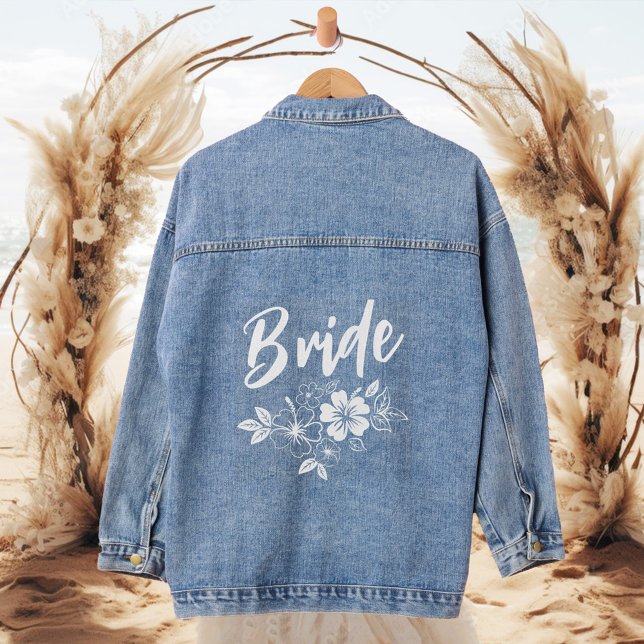 Flower Botanical Bride Bridal Gift Denim Jacket (Creator Uploaded)