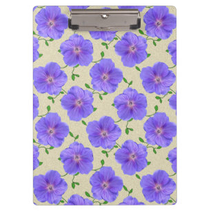 Flower Botanical Garden Pattern Blue on any Color Clipboard