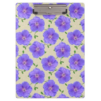 Flower Botanical Garden Pattern Blue On Any Color Clipboard by KreaturFlora at Zazzle