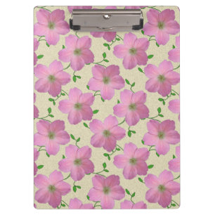 Flower Botanical Garden Pattern Pink on any Color Clipboard