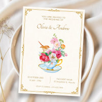 Flower bouquet aesthetic tea cup wedding