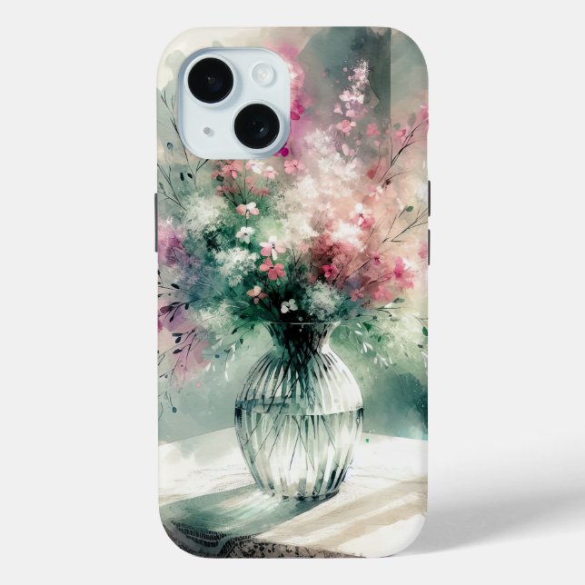 Flower Bouquet Alcohol Ink Case-Mate iPhone Case (Back)