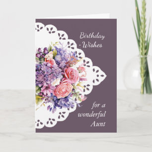 Flower Bouquet Aunt Birthday Card