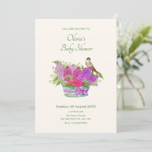 Flower bouquet baby shower invitation