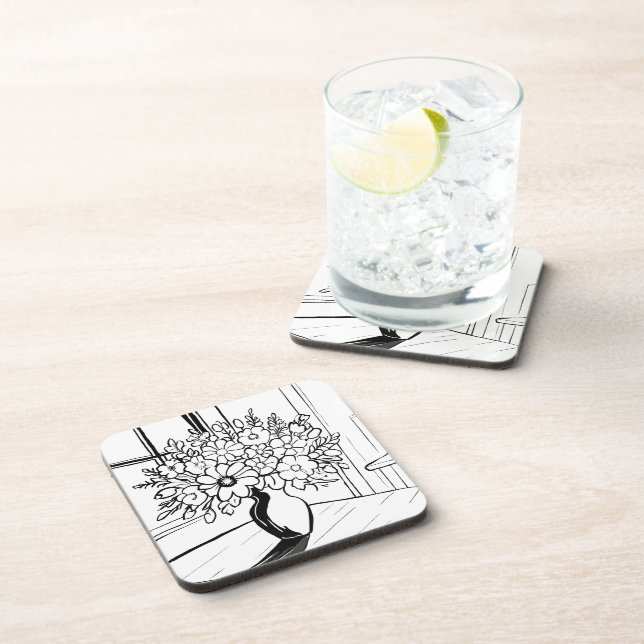 Flower Bouquet  Beverage Coaster (Right Side)