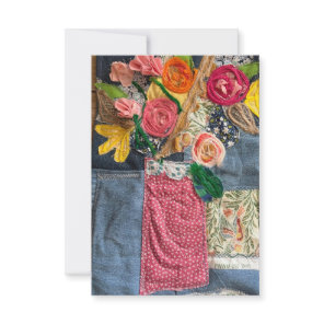 Flower bouquet blank cards artquilt