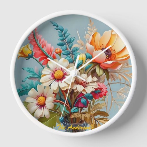 Flower bouquet clock