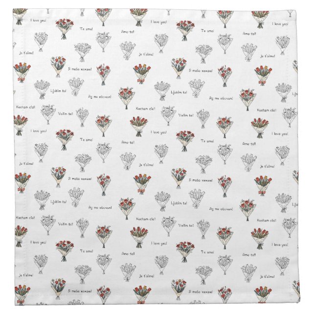 Flower Bouquet Cloth Napkin (Front)