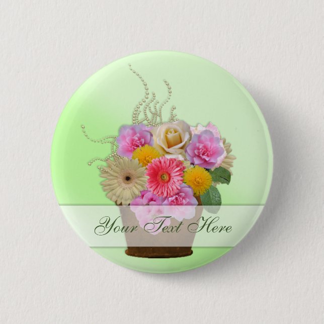 Flower Bouquet Collection Pinback Button (Front)