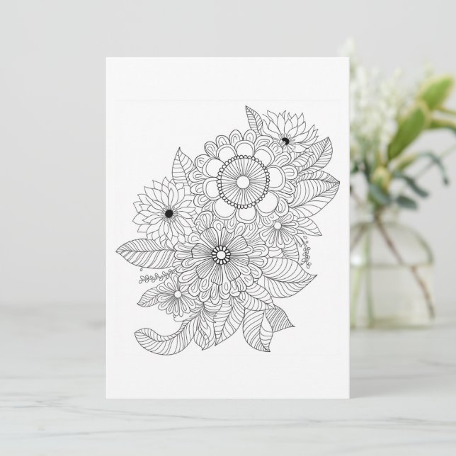 Flower Bouquet | Color Your Own Greeting (Standing Front)