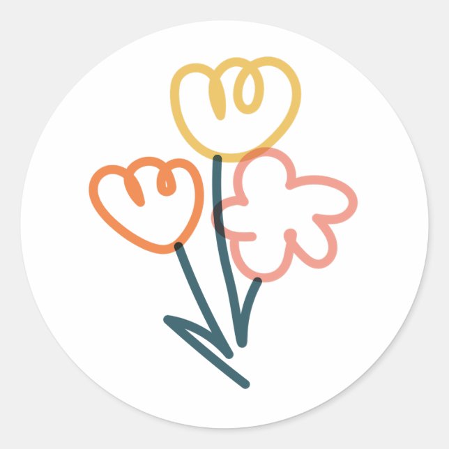 Flower bouquet , colorful doodle Sticker (Front)