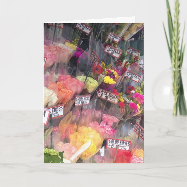 Flower Bouquet Corner Bodega NYC Valentine's Day Holiday Card (Front)