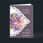 Flower Bouquet Daughter Birthday Card<br><div class="desc">Vintage Flower Bouquet for your Daughter  Birthday  inside verse includes May you be showered with God's love and joy on your special day and every day</div>