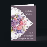 Flower Bouquet Daughter-in-law Birthday Card<br><div class="desc">Vintage Flower Bouquet for your Daughter-in-law  Birthday  inside verse includes May you be showered with God's love and joy on your special day and every day</div>